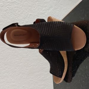 N W/O B Rockport Briah suede cork sandals